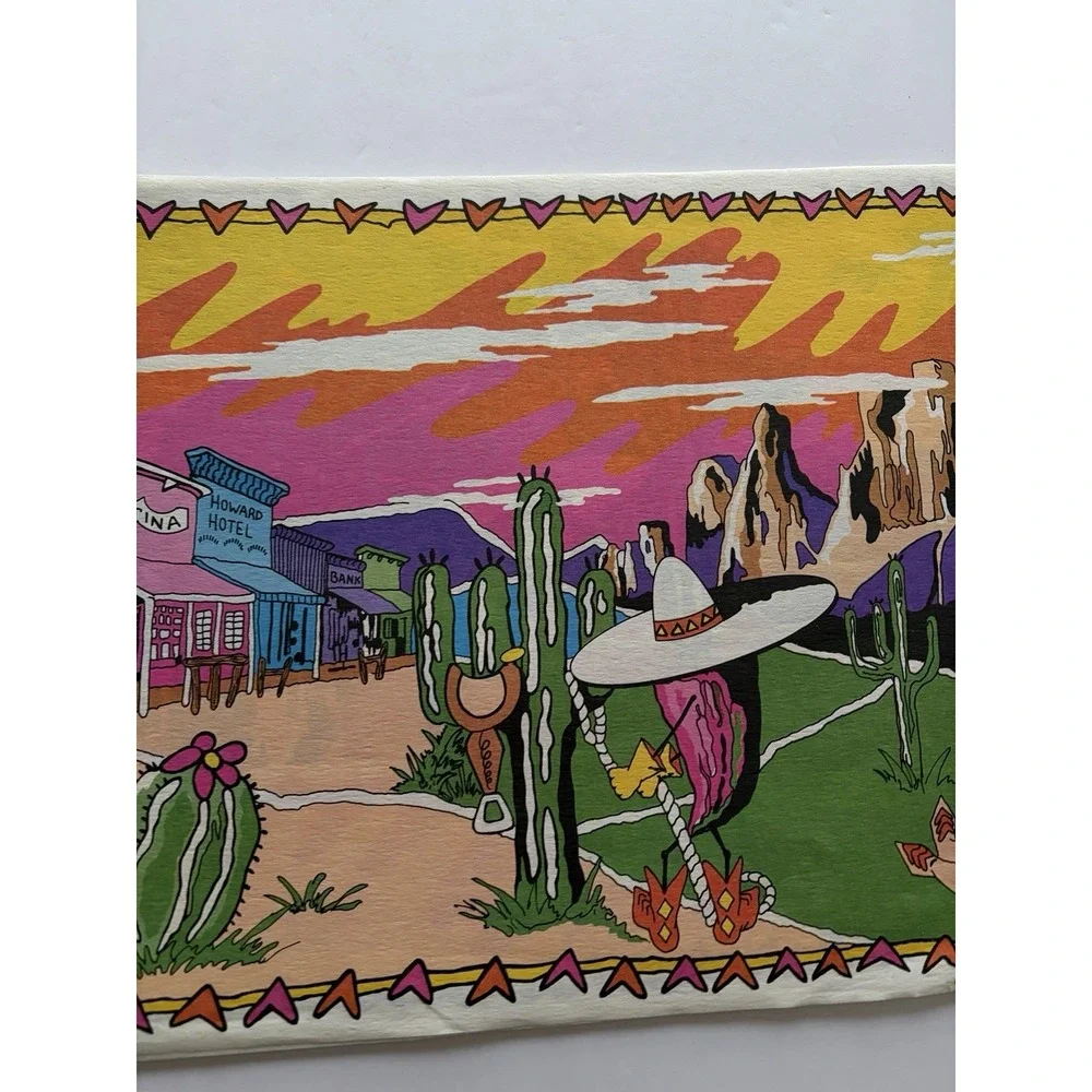 Vintage Fort Howard Paper Placemats Western Cantina Set of 16 Unlaminated